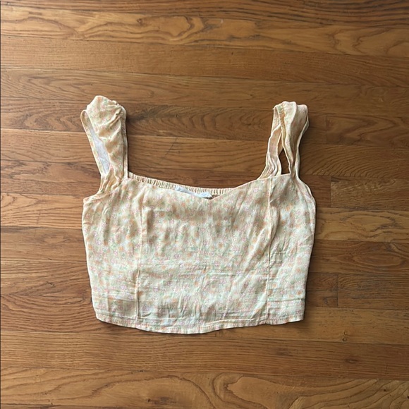 ELODIE yellow floral crop top - Picture 1 of 4